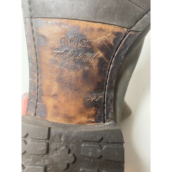 NDC Made By Hand Brown Suede Distressed Buckle Lined Ankle Boots Boho Grunge 40 - Picture 9 of 9